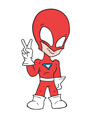 Komik kahraman vektör çizimi 