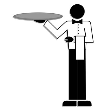 Garson tepsisi ile vektör çizim