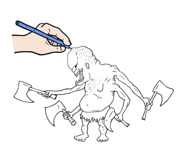 karikatür canavarı vektör çizimi