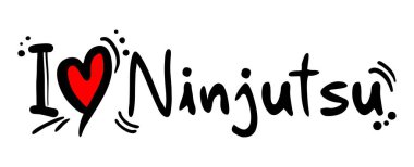 Ninjutsu aşk vektörü çizimi