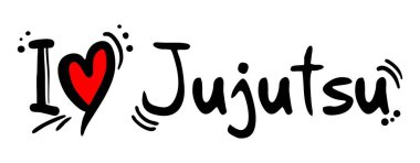 Jujutsu aşk vektörü illüstrasyonu