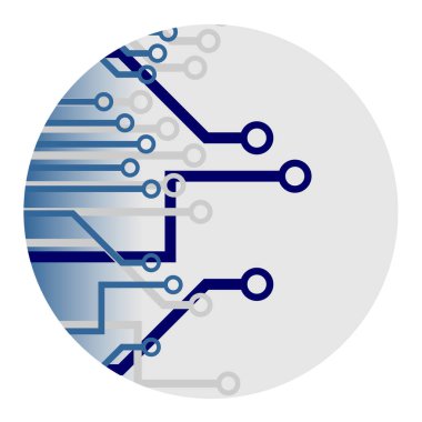 Moda tarzında mavi ve beyaz dairelerin vektör illüstrasyonu