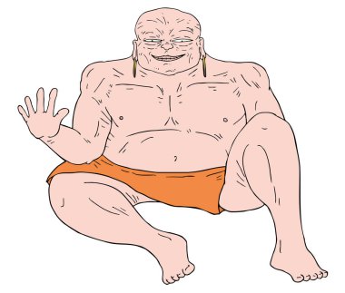 şişman adam vektör illüstrasyonunu çizer