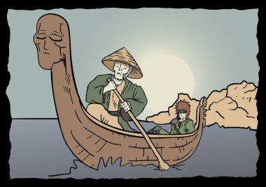 Kano ve Japon vektör illüstrasyonu