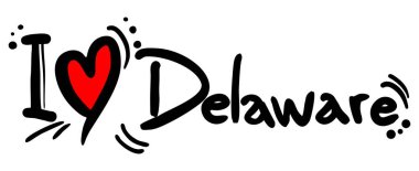 Delaware aşk vektörü illüstrasyonu