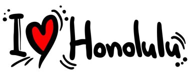 Honolulu sevgi vektör illüstrasyonu