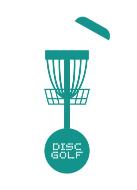 Disk golf sembolü vektör illüstrasyonu