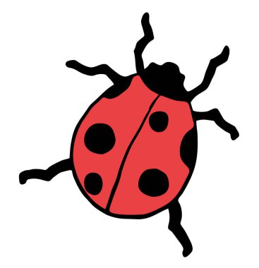 Uğur böceğinin çizgi film vektör çizimi