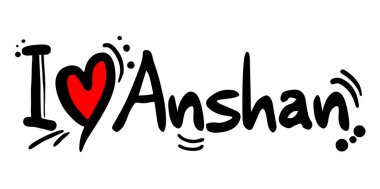 Anshan aşk mesajı vektör çizimi