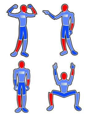 Barkod vektör illüstrasyonlu erkekler