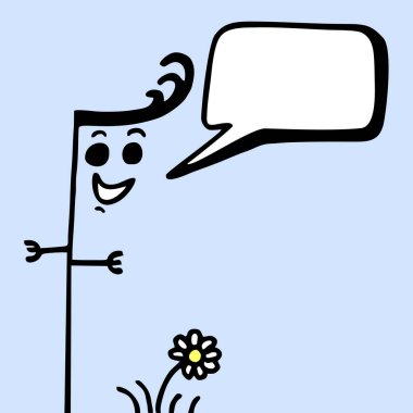 Gülümseyen bir karakterin vektör çizimi