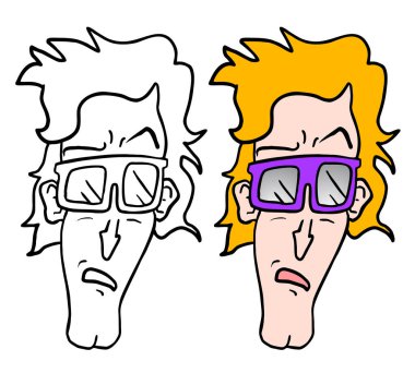 Renkli yüz vektör illüstrasyonu