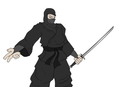 Ninja simgesinin vektör illüstrasyonu