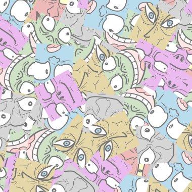 Kompozisyon vektör illüstrasyonuyla karşı karşıya