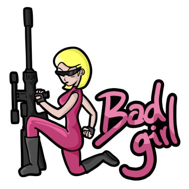 Kötü kız vektör illüstrasyonu