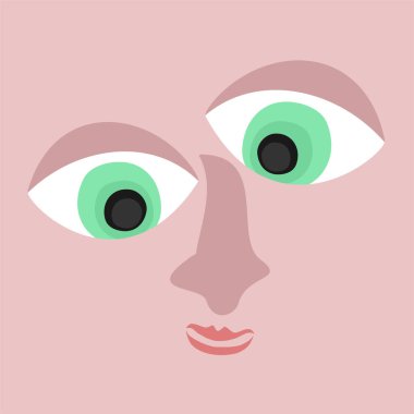 yaratıcı yüz çizimi vektör illüstrasyonu