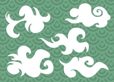 yaratıcı bulutlar vektör illüstrasyonunu ayarlar