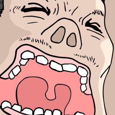 korku yüz ifadesi vektör illüstrasyonu