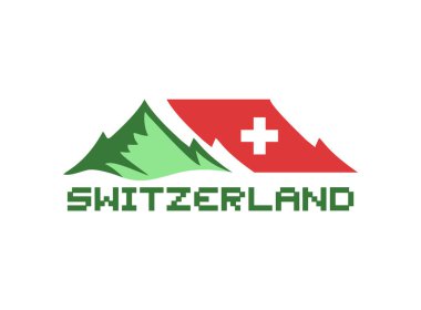 İsviçre dağ sembolü vektör illüstrasyonu