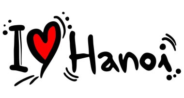 Hanoi vektör illüstrasyonunu sever 