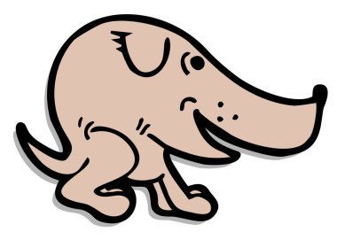 Vektör çizim karikatür evde beslenen hayvan