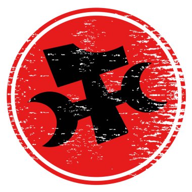 Tornavida ve çekiç işareti.