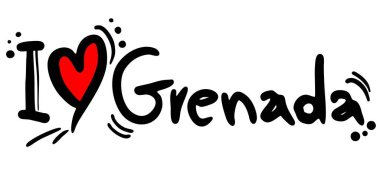 Aşk Grenada vektör çizimi
