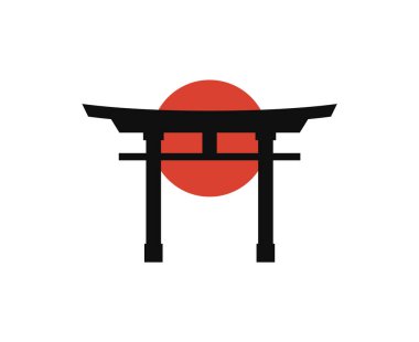 Yaratıcı torii kapısı çizim vektörü illüstrasyonu