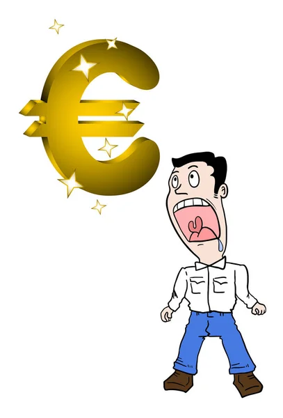 Εικονογράφηση Διανύσματος Ευρώ Και Ανθρώπου — Διανυσματικό Αρχείο