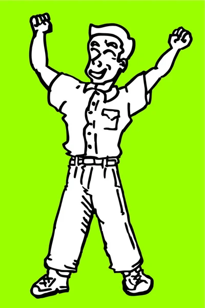 Desenho Desenho Animado Homem Feliz — Vetor de Stock