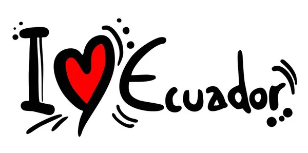 Ecuador Liefde Vector Illustratie — Stockvector