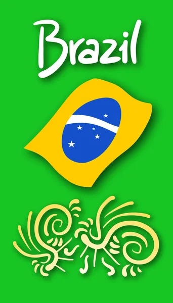 Βραζιλία Κάρτα Διανυσματική Απεικόνιση — Διανυσματικό Αρχείο