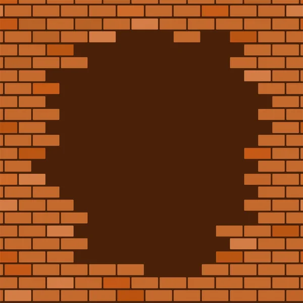 Mur Briques Brisées Illustration Vectorielle Fond — Image vectorielle