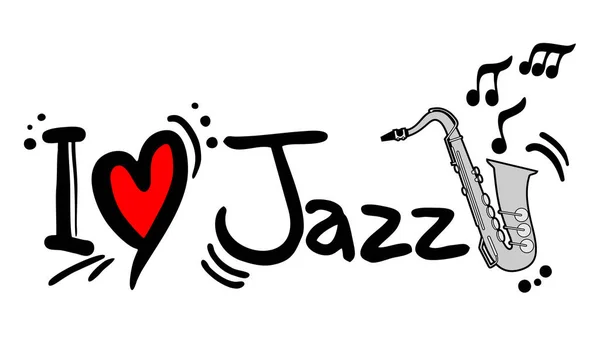 Love Jazz Vector Illustration — Stock Vector