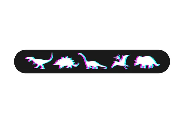 Dinosaurios Símbolos Diseño Vector Ilustración — Vector de stock