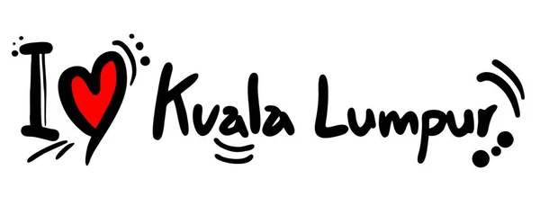 Love Kuala Lumpur Vector Illustration — Vetor de Stock