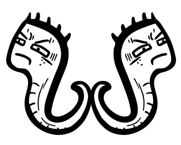 Serious Worm Vector Illustration — 图库矢量图片