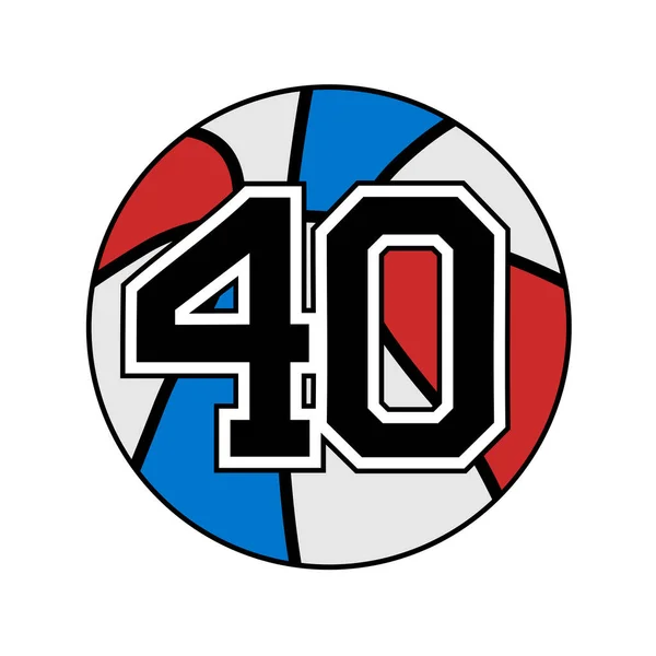 Μπάλα Του Μπάσκετ Σύμβολο Αριθμό — Διανυσματικό Αρχείο