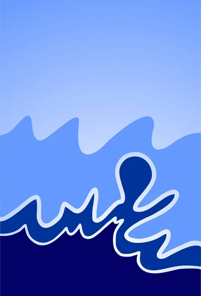 Абстрактный Фон Голубыми Волнами Векторная Иллюстрация — стоковый вектор