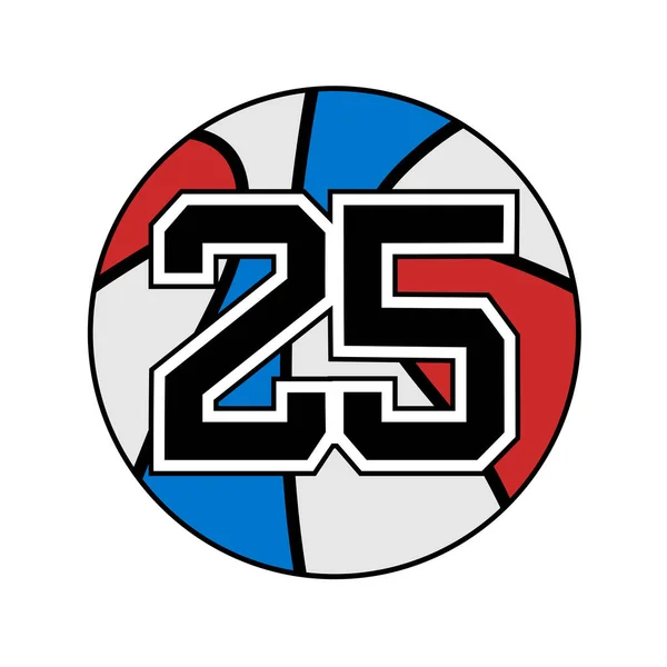 Μπάλα Του Μπάσκετ Σύμβολο Αριθμό — Διανυσματικό Αρχείο
