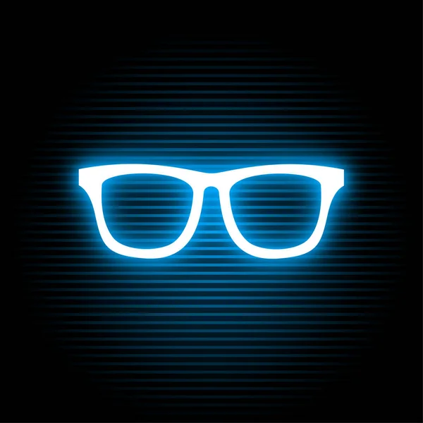 Neon Brille Symbol Vektor Illustration — Stockvektor