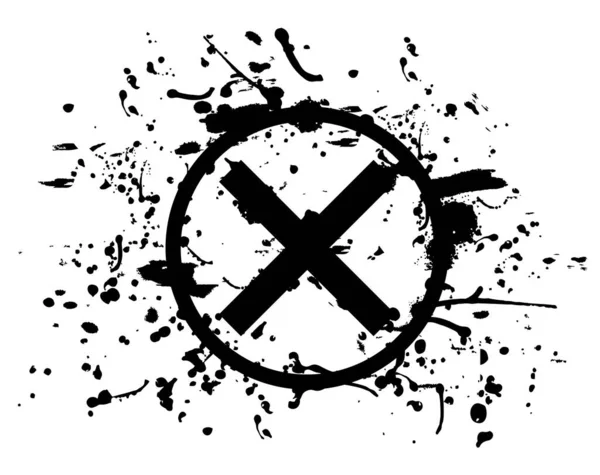 Symbol Grunge Cross Out Vektorová Ilustrace — Stockový vektor