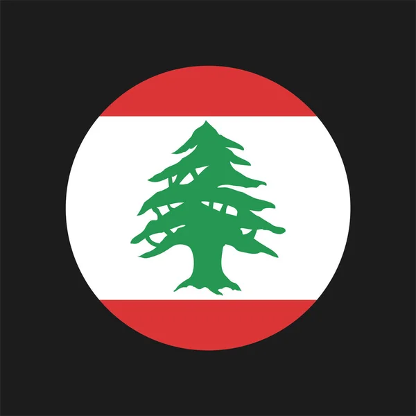 Liban Cercle Drapeau Symbole — Image vectorielle