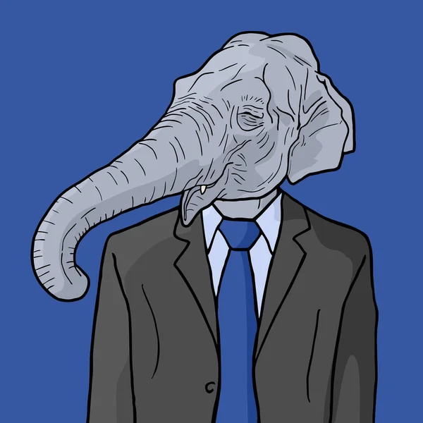 Illustration Vectorielle Homme Éléphant — Image vectorielle