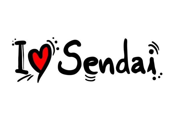 Sendai Japońska Miłość Miasta — Wektor stockowy