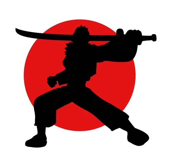 Samurai Draw Vector Illustration — Stock Vector