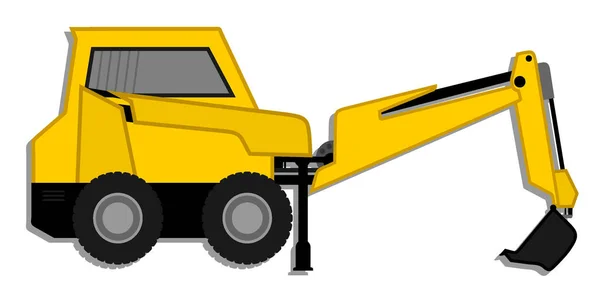 Yellow Excavator Isolated Object — Stockvector