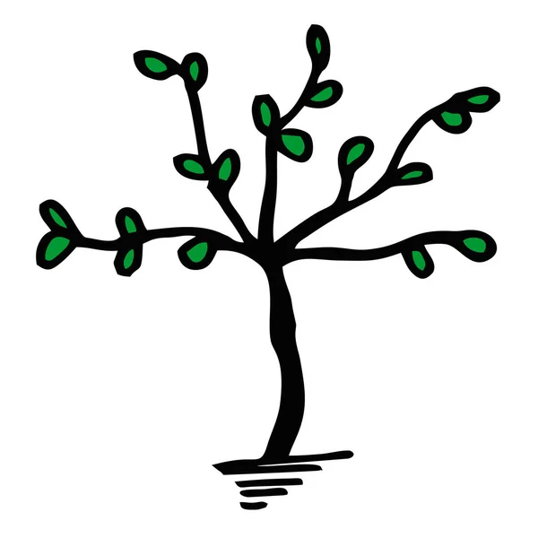 葉を持つ木のベクトル図 — ストックベクタ