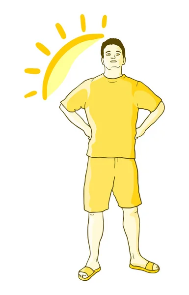 Sun Boy Vector Illustration — Stock Vector