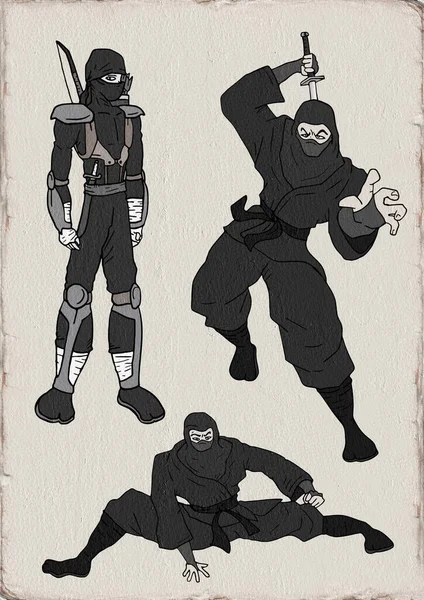 Ninja Icoon Vector Illustratie — Stockvector